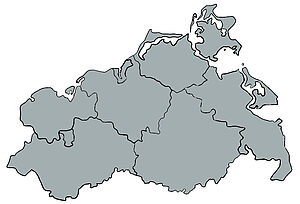 Eine Landkarte von Mecklenburg-Vorpommern.