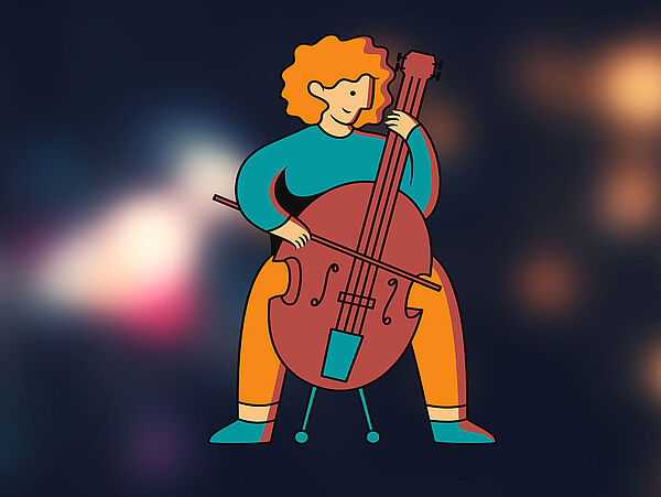 Eine Frau. Die Frau spielt Cello. Ein Cello ist ein Musikinstrument.